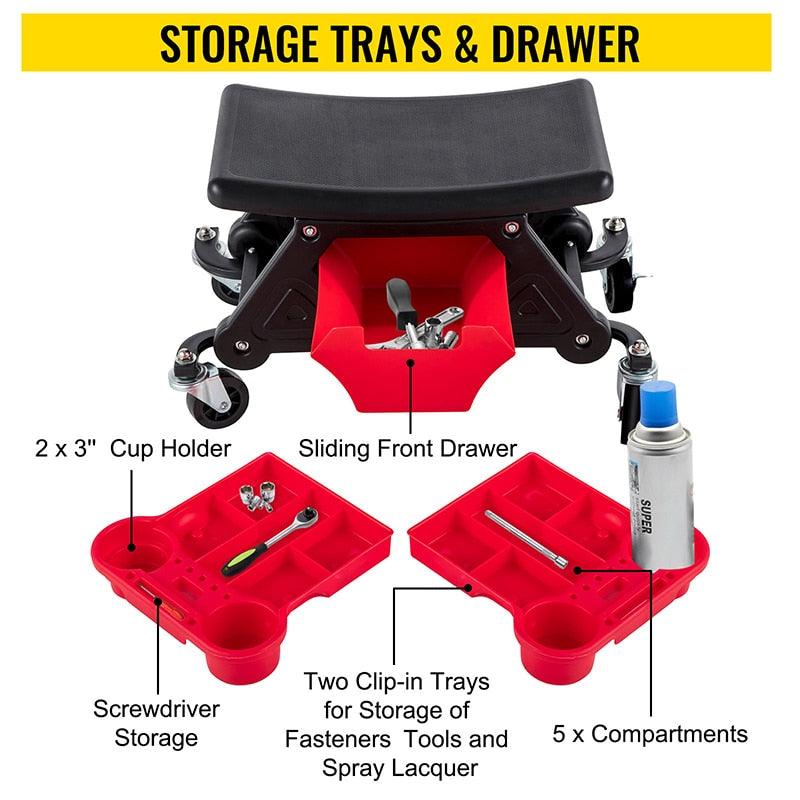 Car workshop chair with tool holder - One Beast Garage