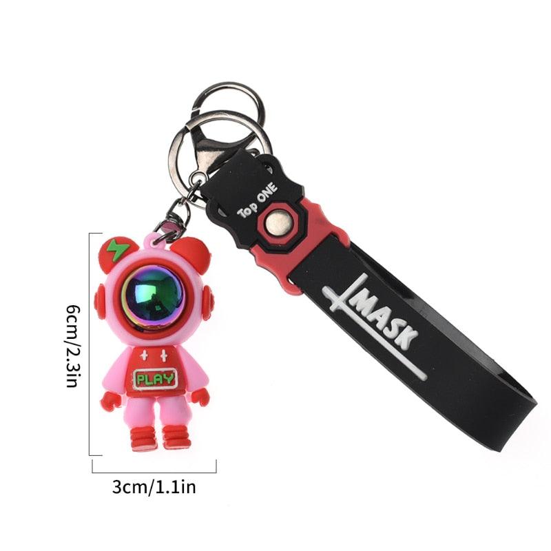 Cartoon Lightning Bear Keychain - Astronaut - One Beast Garage