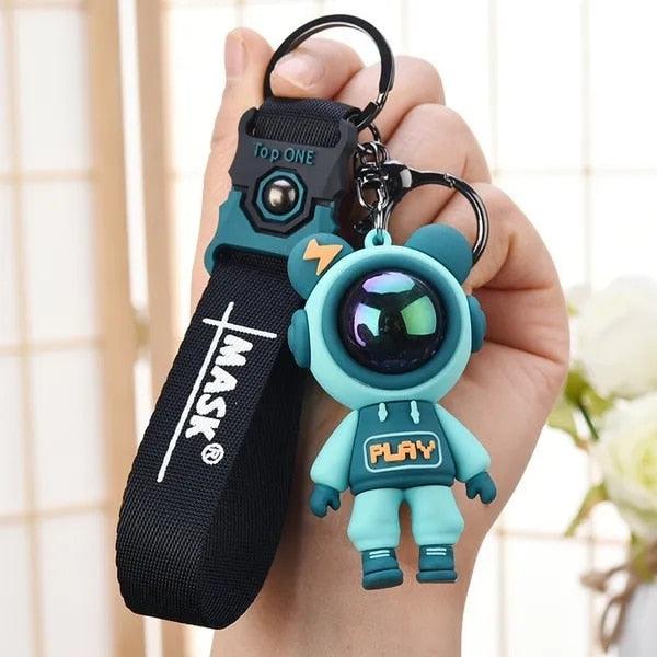 Cartoon Lightning Bear Keychain - Astronaut - One Beast Garage