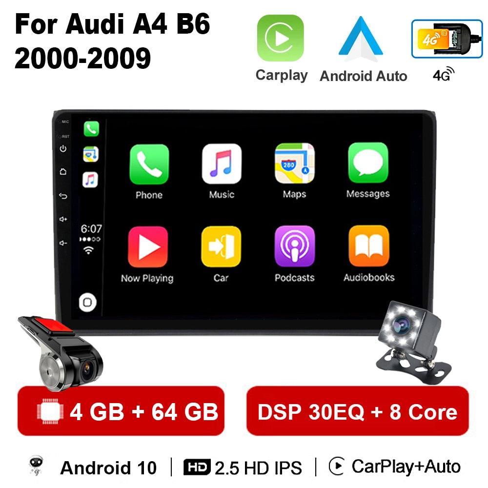 Cutting-Edge Android 10.0 CarPlay Car Navigation- Multimedia, Bluetooth Stereo for Audi A4 B6 - One Beast Garage