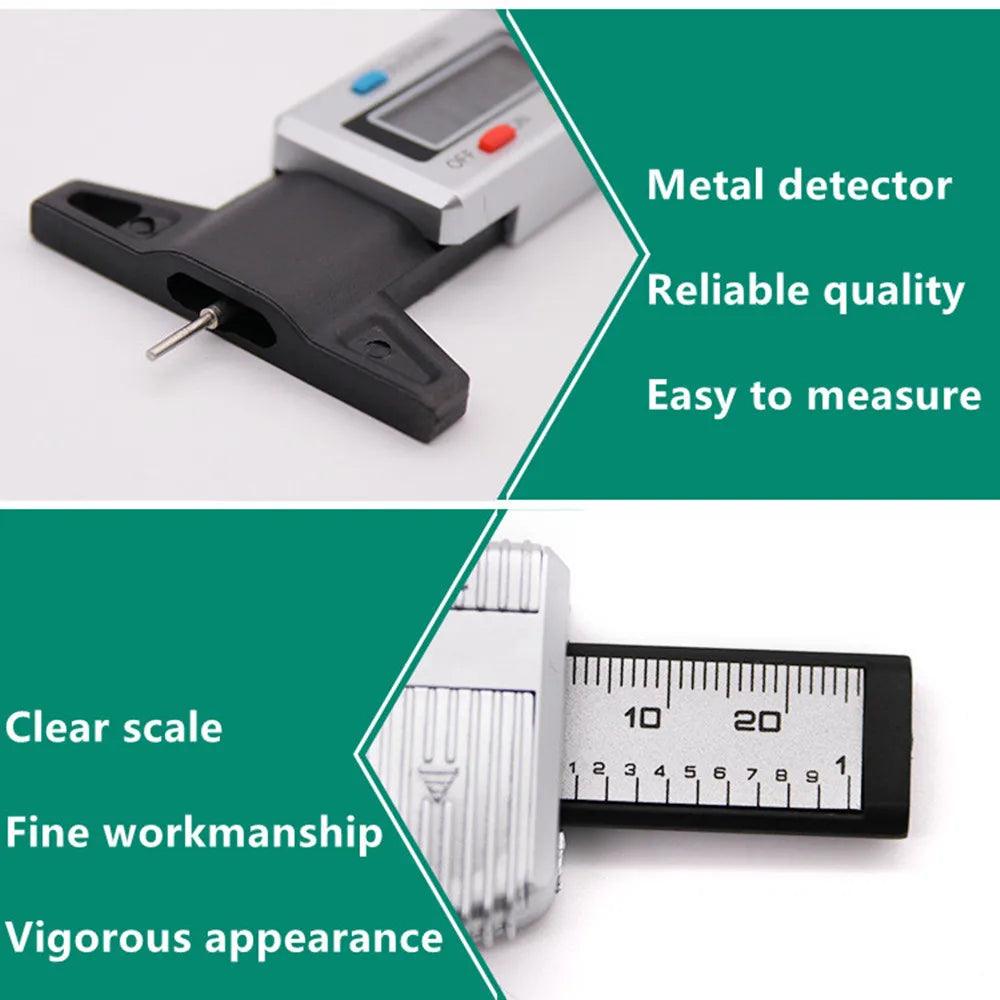 Digital tire profile measuring tool, LCD, mm/ inch, ABS, Portable - One Beast Garage