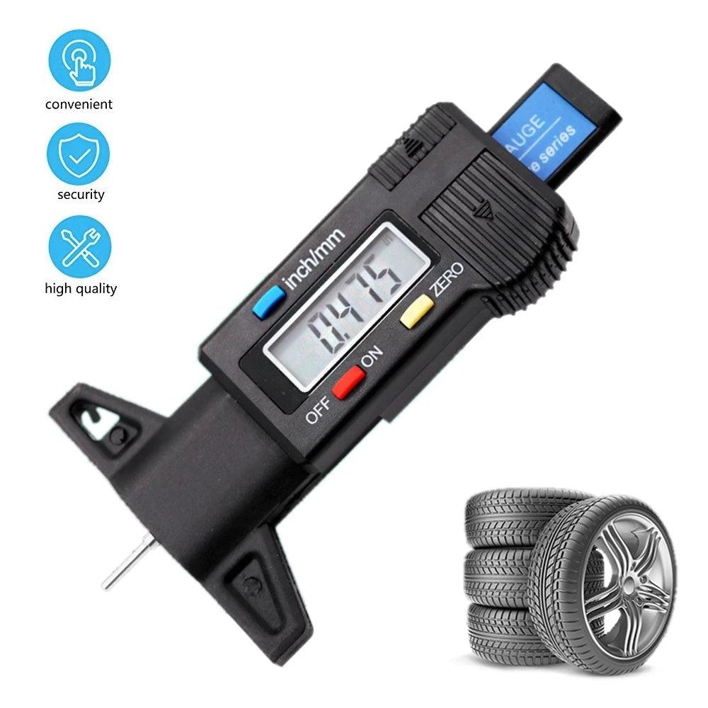 Digital tire profile measuring tool, LCD, mm/ inch, ABS, Portable - One Beast Garage