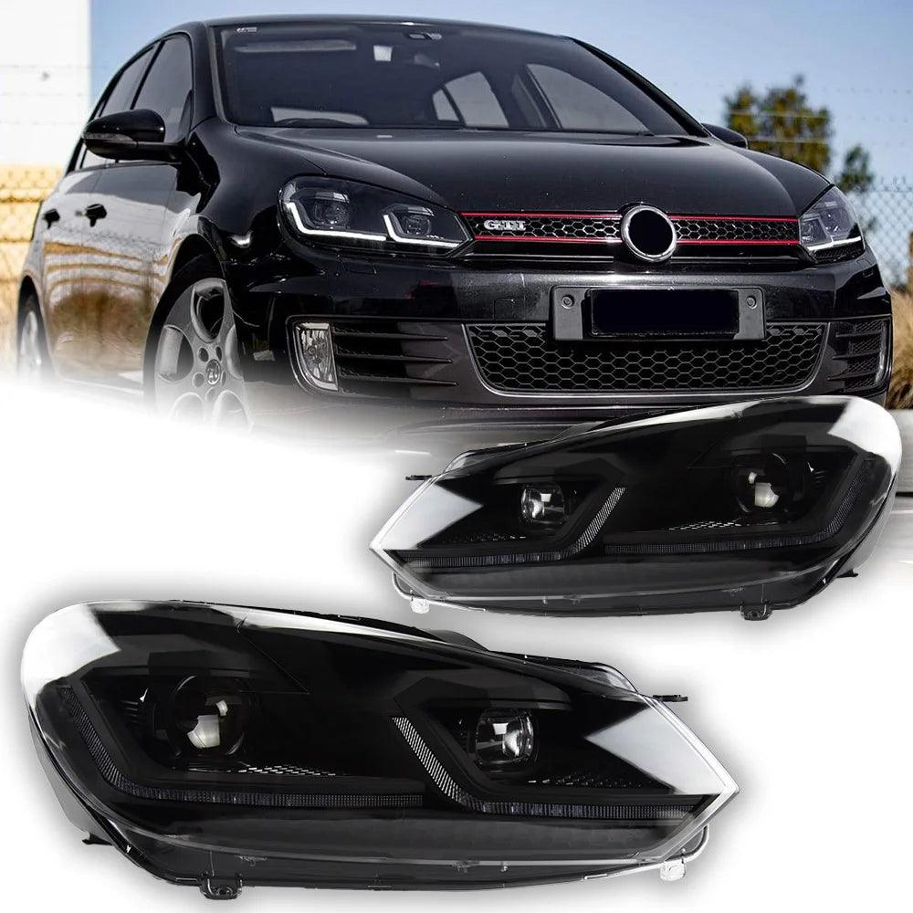 Golf 6 MK6 Headlight - LED / DRL LED / Bi-Led / Design by R-Line - One Beast Garage