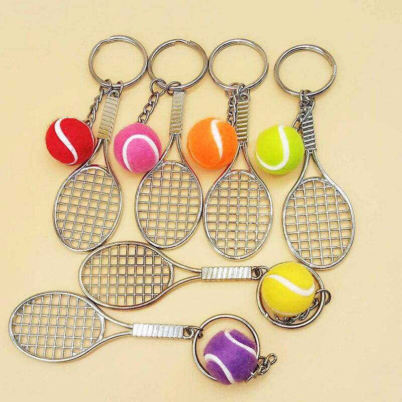 Metal key ring in the shape of a tennis racket - One Beast Garage