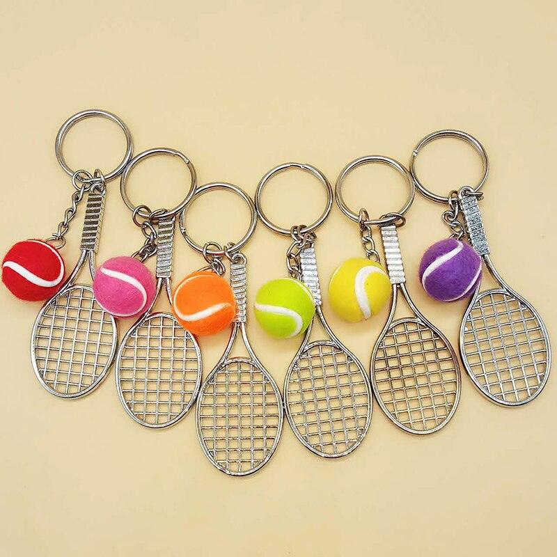 Metal key ring in the shape of a tennis racket - One Beast Garage