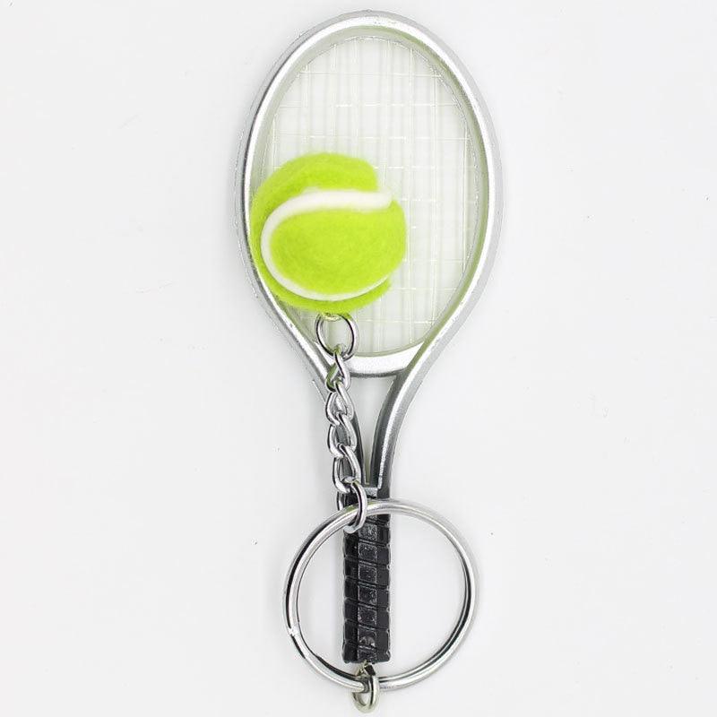 Metal key ring in the shape of a tennis racket - One Beast Garage