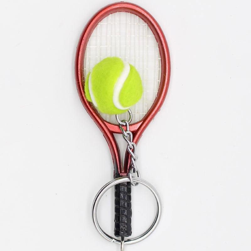 Metal key ring in the shape of a tennis racket - One Beast Garage