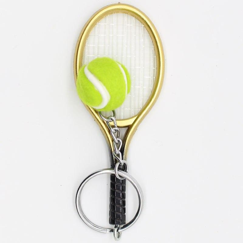 Metal key ring in the shape of a tennis racket - One Beast Garage