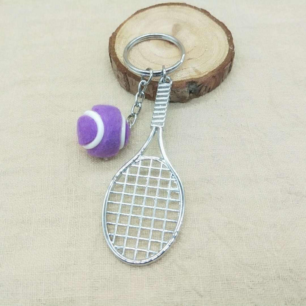 Metal key ring in the shape of a tennis racket - One Beast Garage