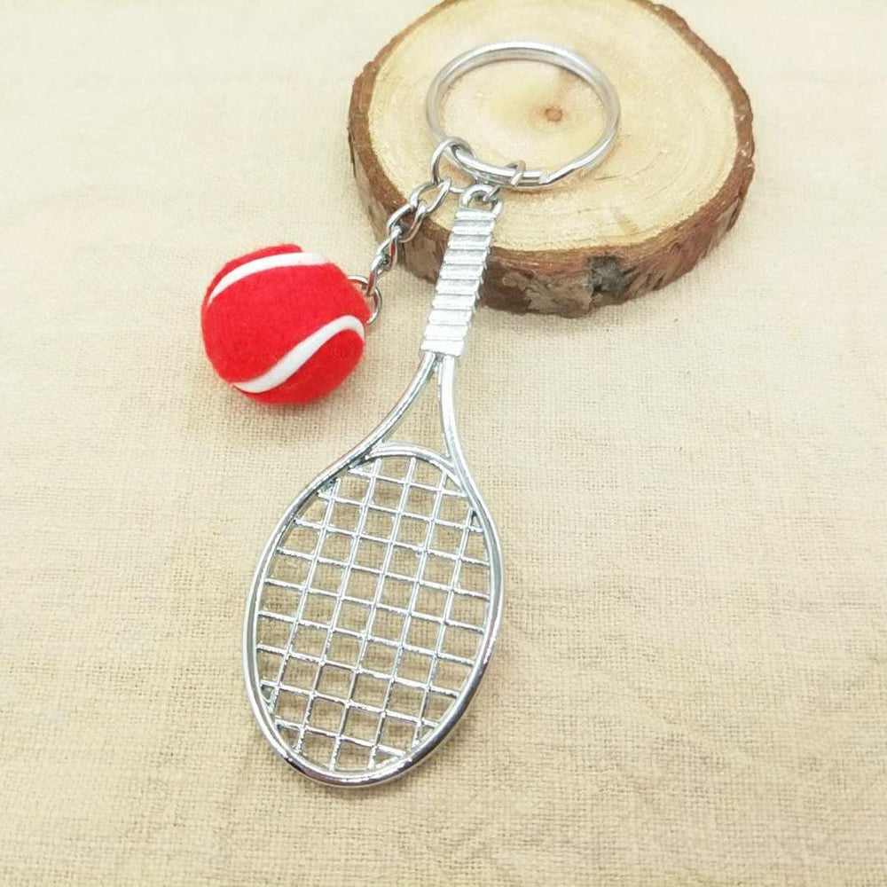 Metal key ring in the shape of a tennis racket - One Beast Garage