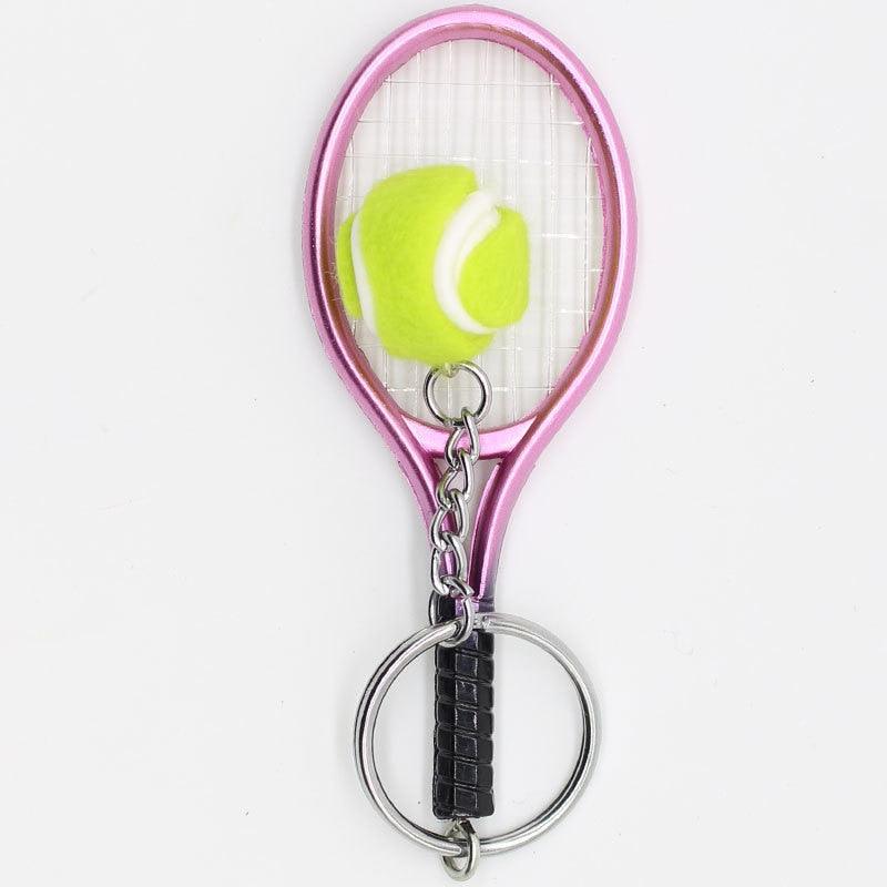 Metal key ring in the shape of a tennis racket - One Beast Garage