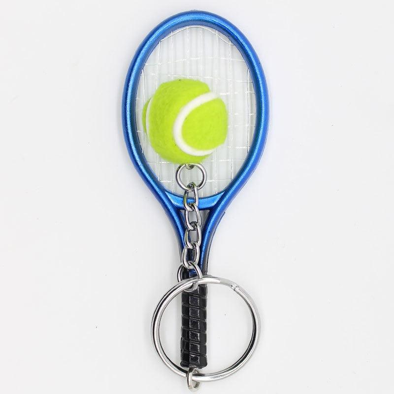 Metal key ring in the shape of a tennis racket - One Beast Garage