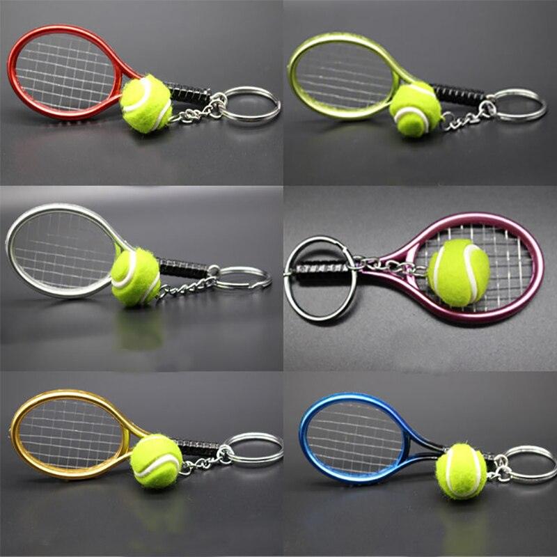 Metal key ring in the shape of a tennis racket - One Beast Garage