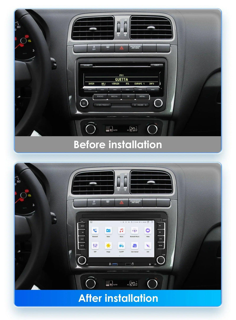 Navigation Android 11 Car Radio for VW Carplay - One Beast Garage