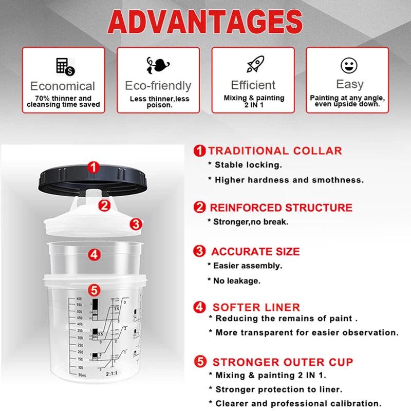 Paint Spray Gun Cup Paint Mixing Cup - One Beast Garage