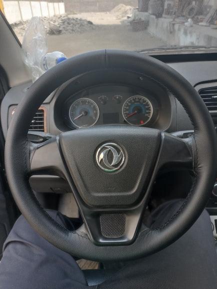 Premium Perforated Black Natural Leather Steering Wheel Cover - One Beast Garage