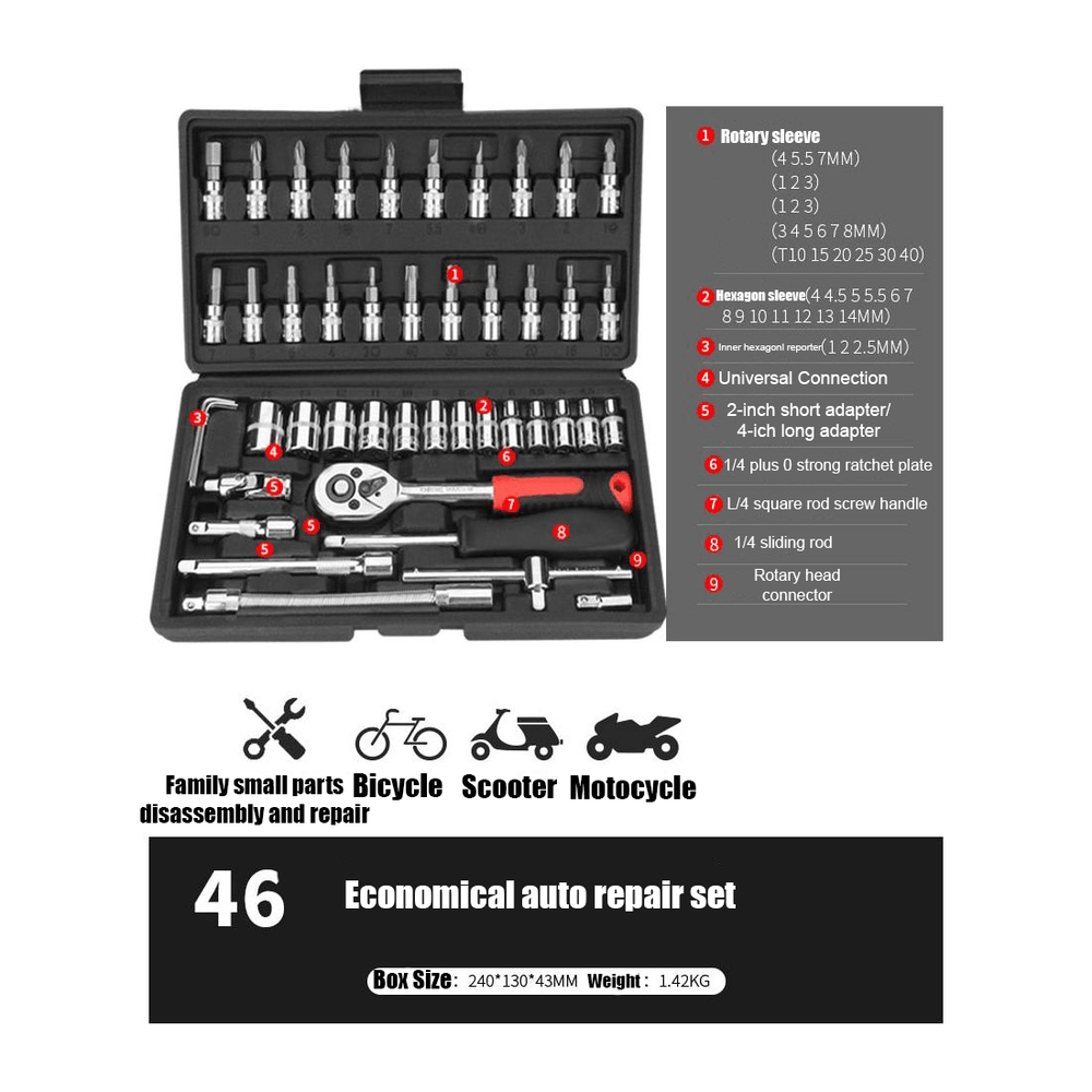 Professional Chrome Vanadium tool kits containing between - One Beast Garage