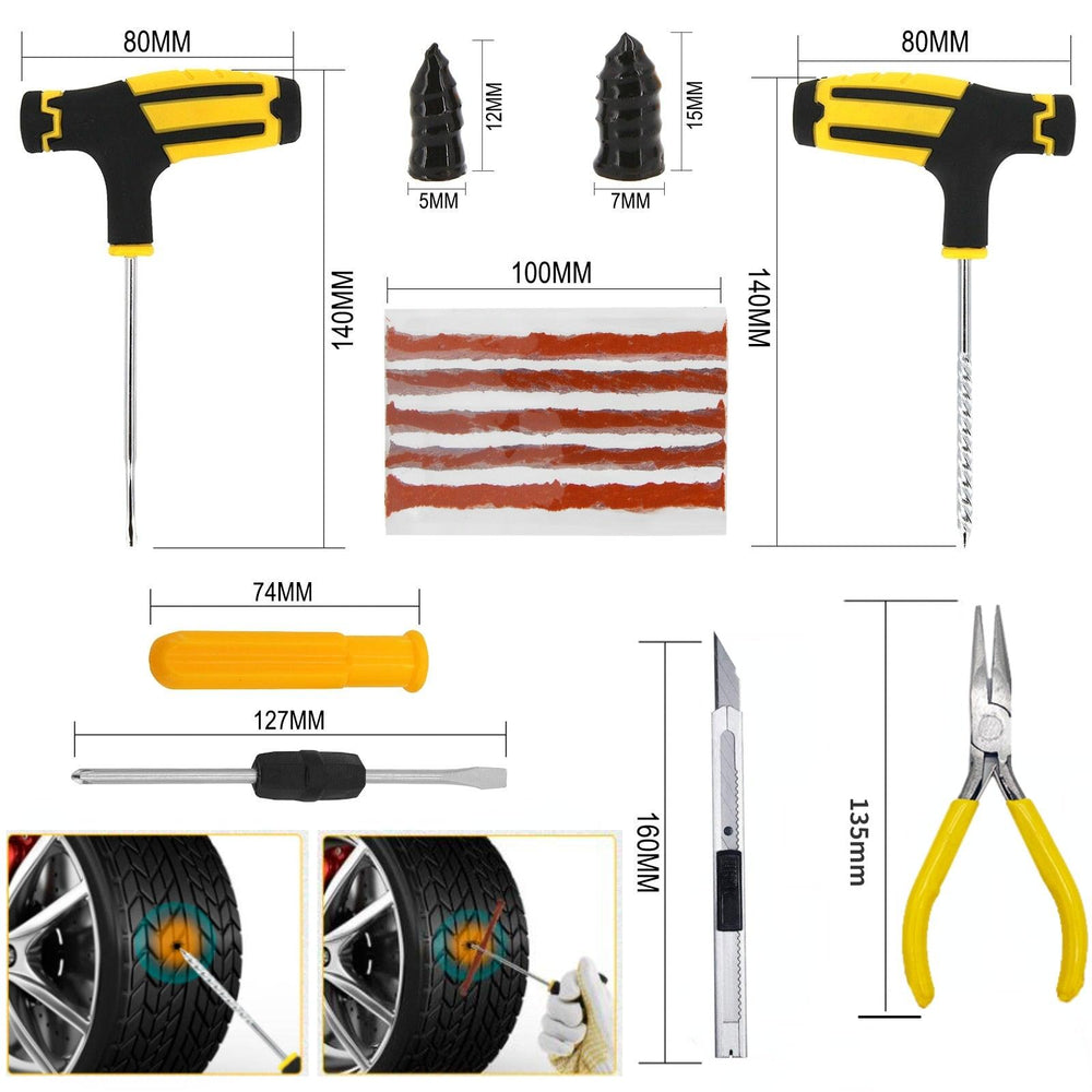 Professional kit for car tire repair between 13-68 pieces - One Beast Garage