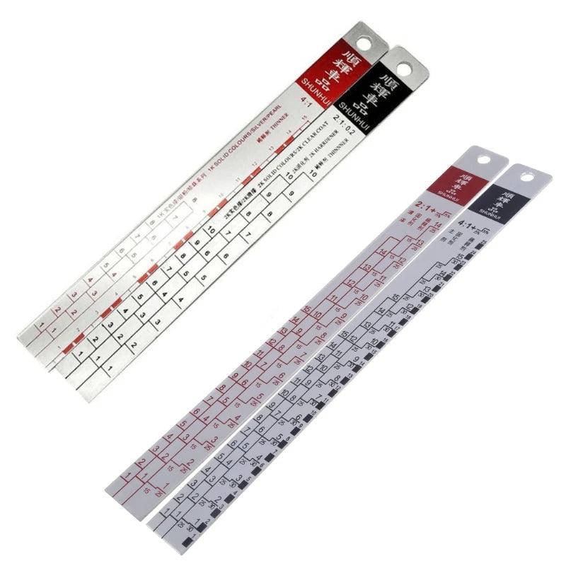 Professional stainless metal ruler for measuring the amount of paint - One Beast Garage